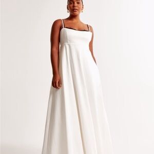 NWT Abercrombie Lace-Trim Taffeta Maxi Dress